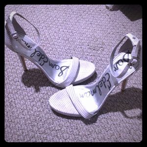 Sam Edelman White snakeskin strapping sandal